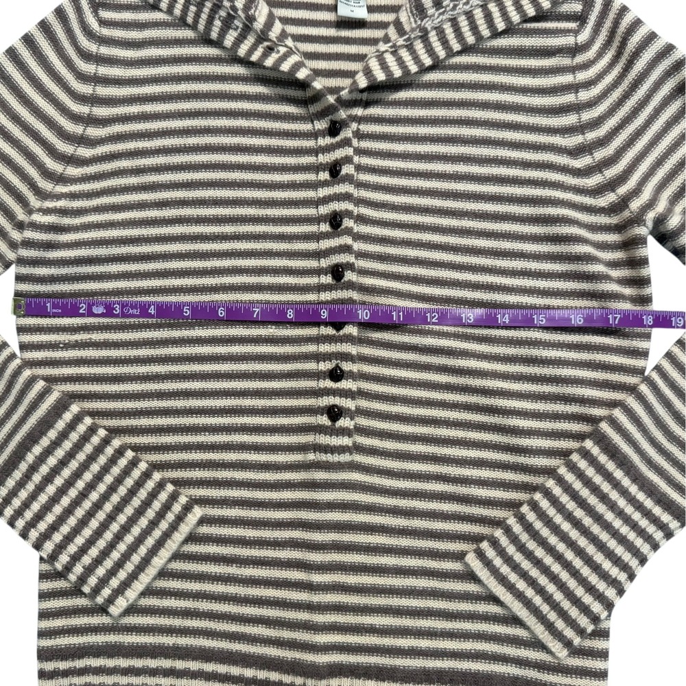 Banana Republic Wool Angora Striped Knit Button Sweater Shawl Collar Size M‎ - Picture 7 of 9